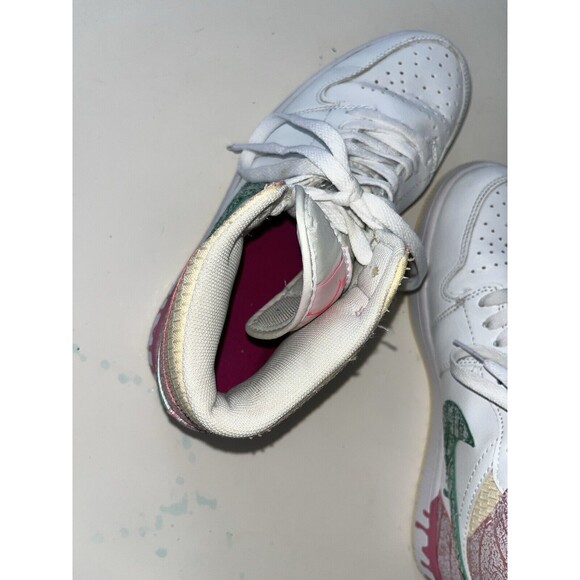 Nike Air Jordan 1 Mid Paint Drip Ice Cream White Pink Size 7Y/8.5 Women - Picture 10 of 13